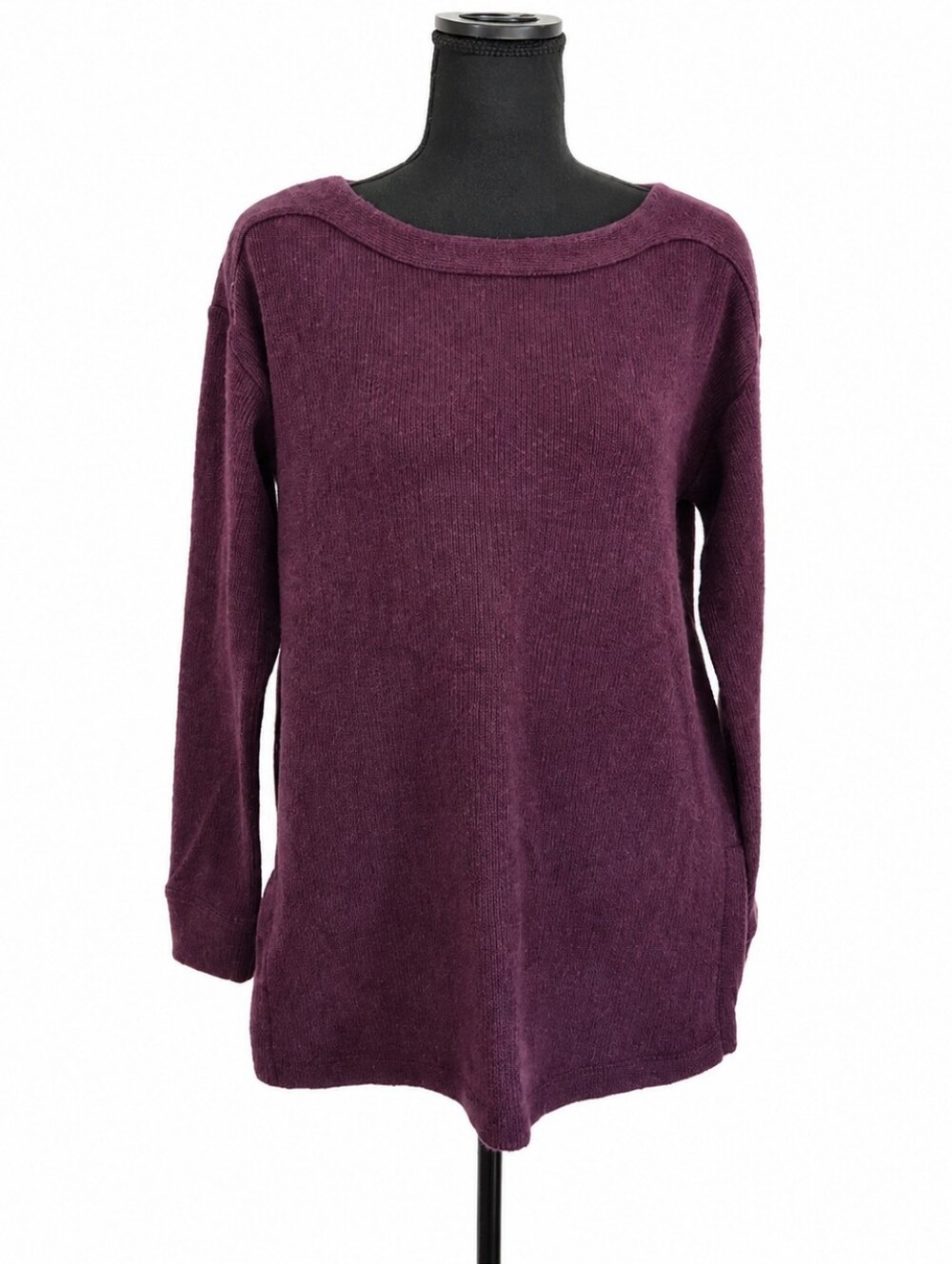 LOFT Scoop Neck Tunic Style Sweater Deep Purple Sz Small